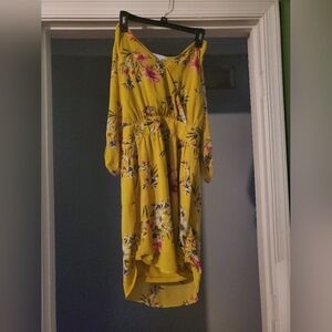Yellow Floral Dress Top